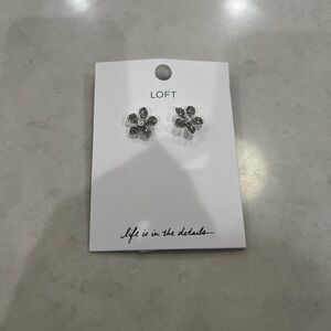 LOFT Silver Floral Stud Earrings